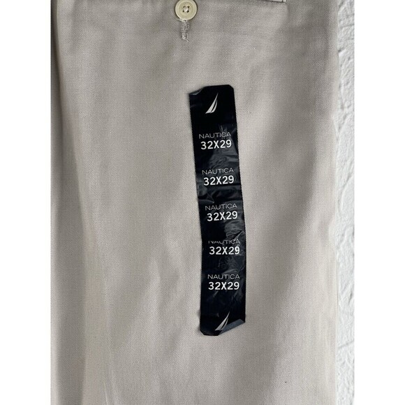 NEW Nautica Pants Mens 32X29 Beige Clipper Relaxed Fit Khaki Straight Flat Front - Picture 5 of 9